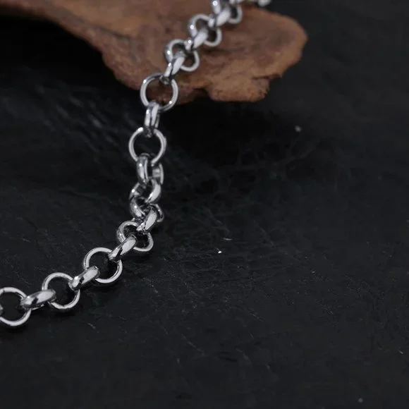 NEW Two Tone 18K Gold Plated Circle Bar Toggle Link Chain Necklace - Picture 4 of 5